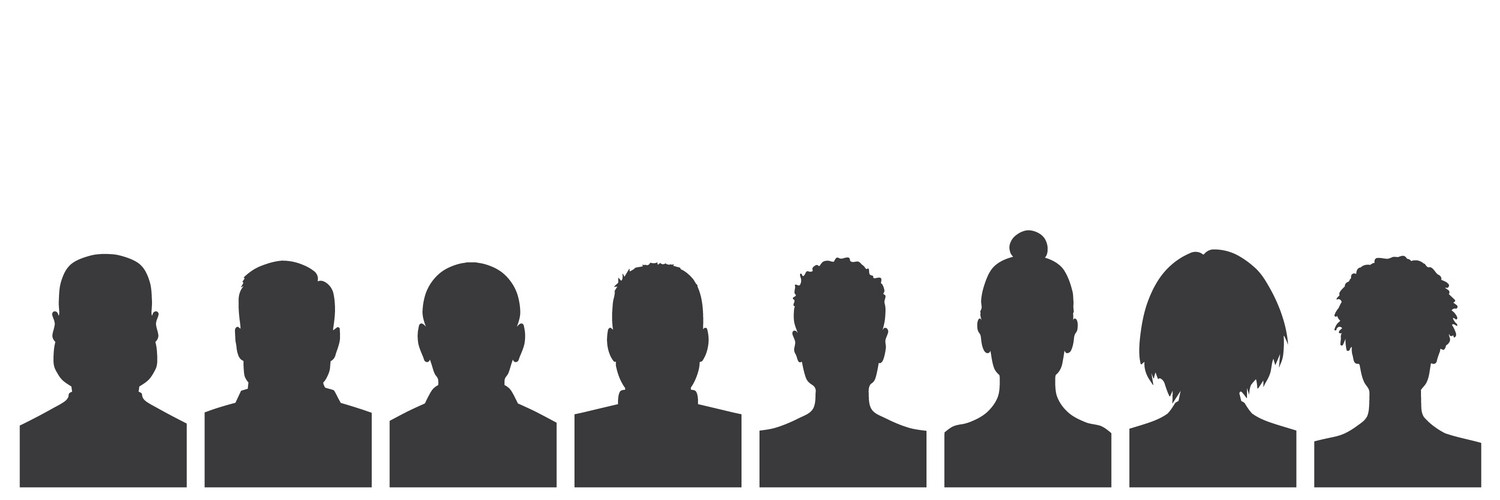 An Illustration Of Male And Female Head Silhouettes Avatar Profile ...