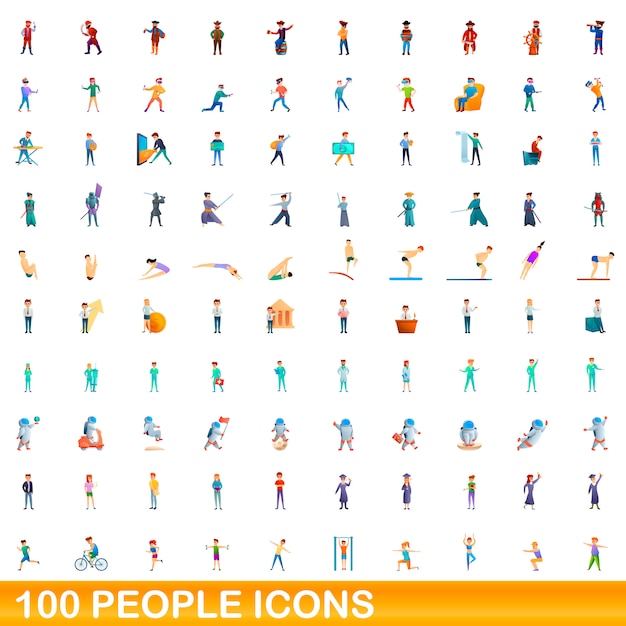 Diverse Collection of 100 Vibrant People Icons for Versatile Design ...