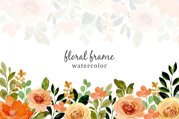 Watercolor Floral Frame with Roses and Wildflowers | Jiffy Designs