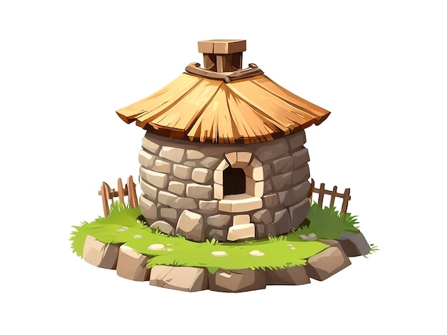 Charming Stone Cottage with Thatched Roof and Picket Fence | Jiffy Designs