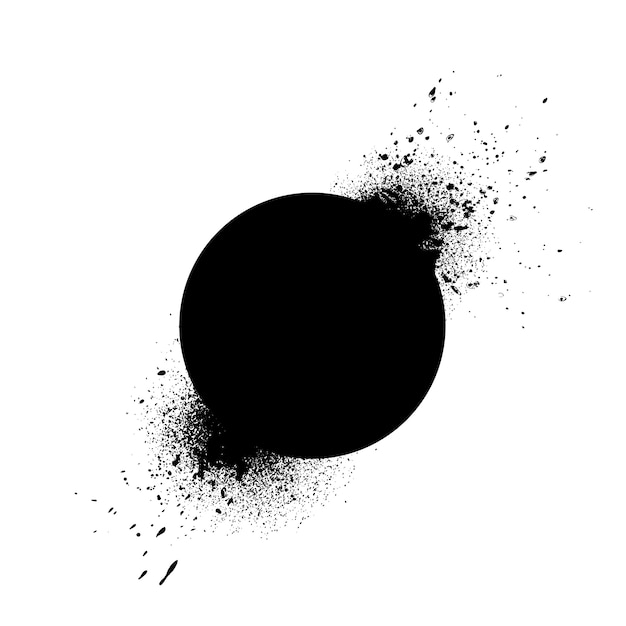 Abstract Black Ink Splatter with Dispersing Particles | Jiffy Designs