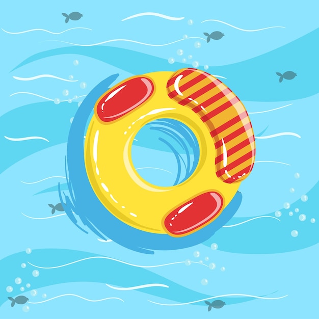 Vibrant Pool Float Surrounded by Playful Fish | Jiffy Designs