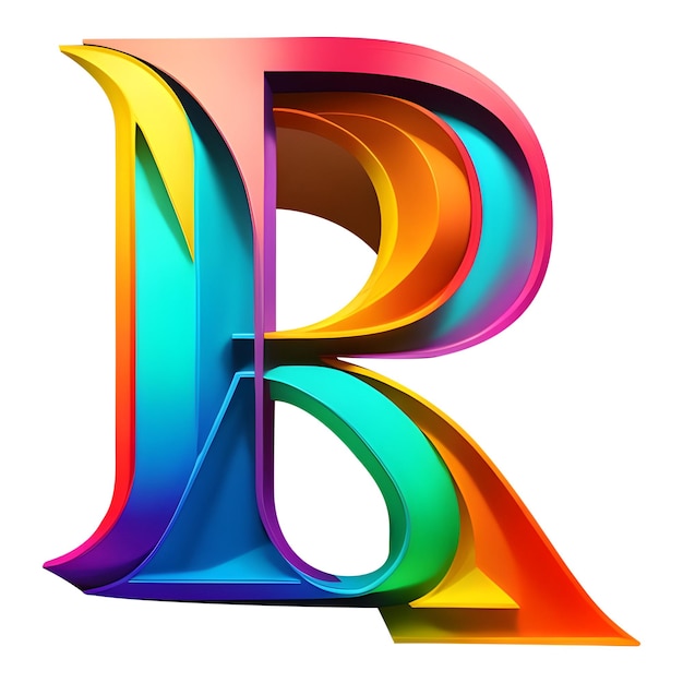 Vibrant Multicolored Typographic Illustration of the Letter R | Jiffy ...
