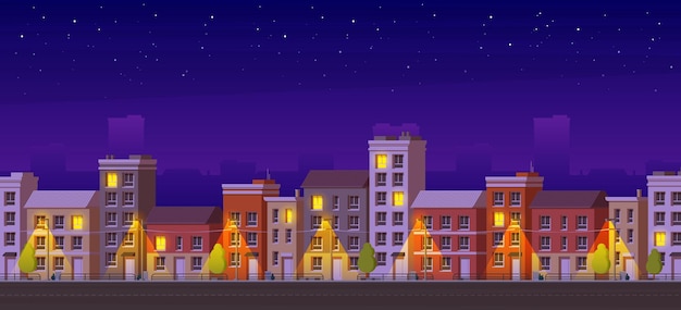 Vibrant Cityscape Glowing Under the Starry Night Sky | Jiffy Designs