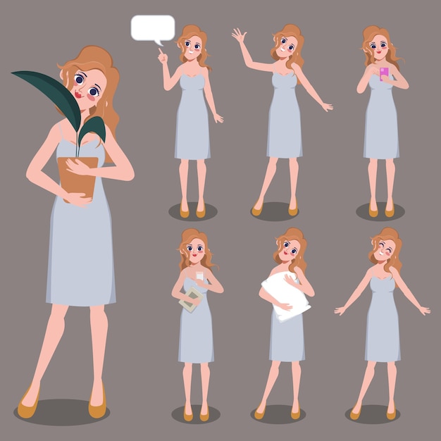 Diverse Collection of Illustrated Female Figures in Casual Attire ...