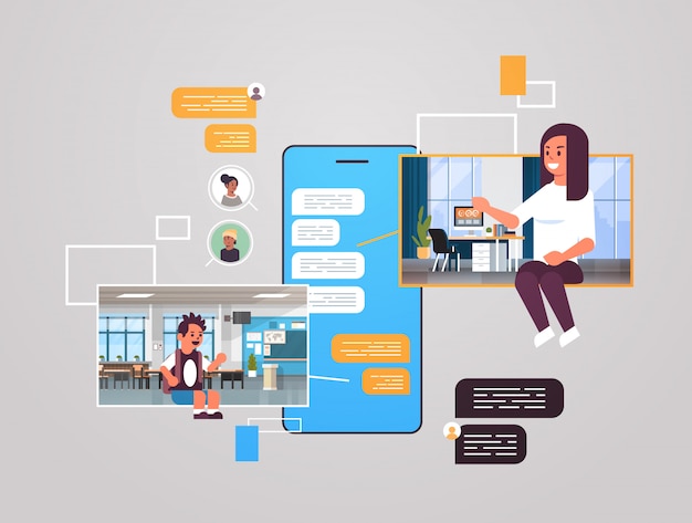 Vibrant Smartphone Interface with Diverse Communication Channels ...
