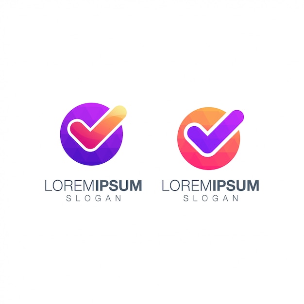 Vibrant Checkmark Logos with Modern Geometric Shapes | Jiffy Designs