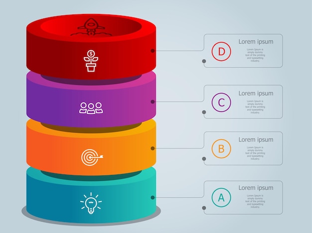 Vibrant Stacked Rings with Minimalist Icons and Infographic | Jiffy Designs