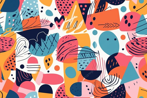 Vibrant Abstract Shapes and Patterns in Playful Composition | Jiffy Designs