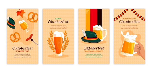 Vibrant Oktoberfest Collection Featuring Beer, Pretzels, and German ...
