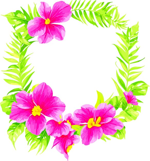 Vibrant Tropical Floral Frame with Lush Foliage | Jiffy Designs