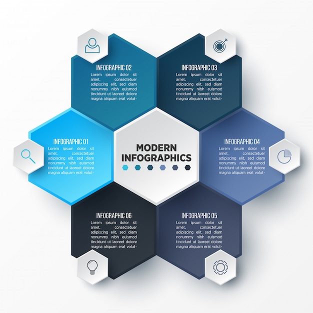 Vibrant Hexagonal Infographic Design with Descriptive Details | Jiffy ...