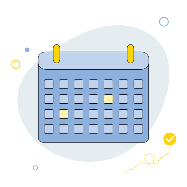 Vibrant Calendar Icon with Playful Geometric Shapes | Jiffy Designs