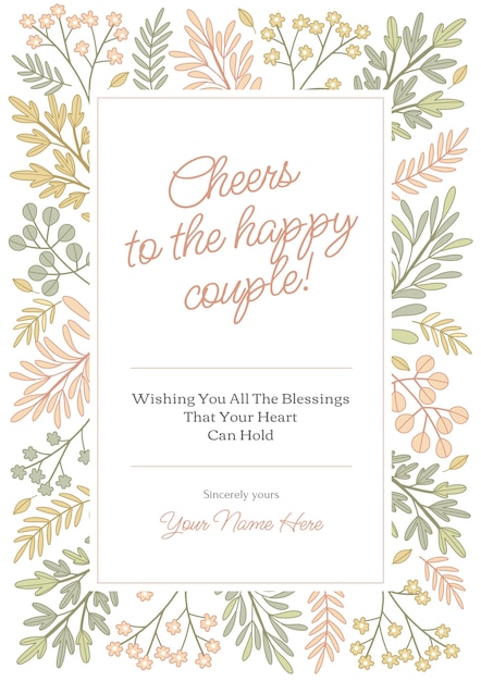 Floral Frame with Heartfelt Congratulations | Jiffy Designs