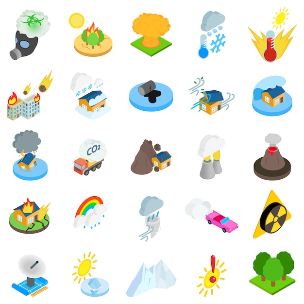 Diverse Collection of Vibrant Nature and Weather Themed Icons | Jiffy ...