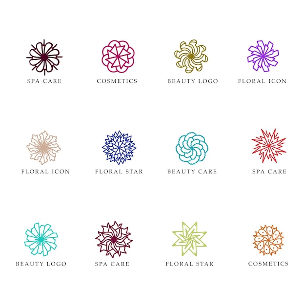 Elegant Floral Symbols for Cosmetic and Beauty Branding | Jiffy Designs