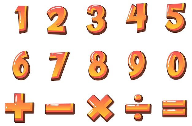 Vibrant Numerical Symbols in Fiery Tones | Jiffy Designs