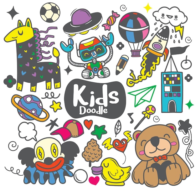 Whimsical Collection of Playful Kids Doodle Illustrations | Jiffy Designs