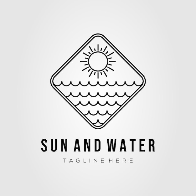 Minimalist Sun and Water Emblem with Tagline | Jiffy Designs