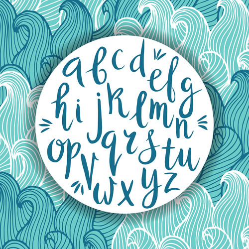 Letters Of Alphabet Written With Pen And Ink. Unique Vector Alphabet ...