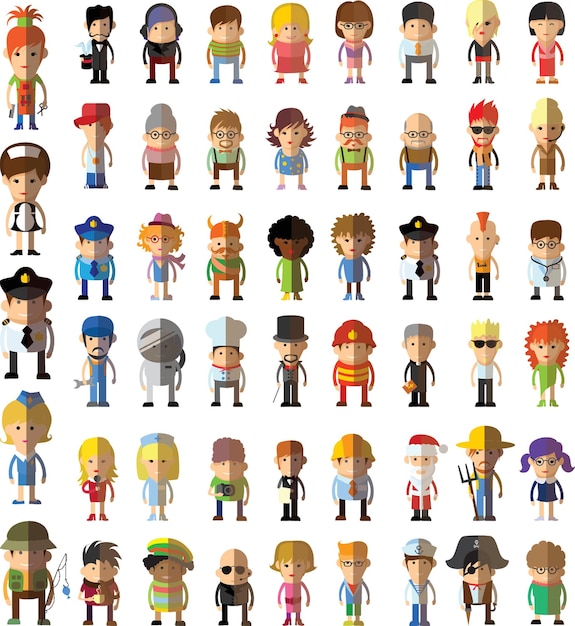 Diverse Collection of Quirky and Colorful Cartoon Characters | Jiffy ...