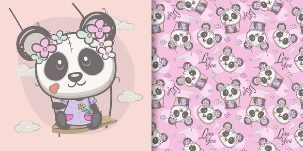 Adorable Panda Motifs in Enchanting Pink Pattern | Jiffy Designs