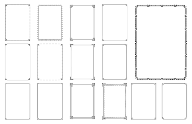 Decorative Rectangular Frames with Intricate Borders and Patterns ...