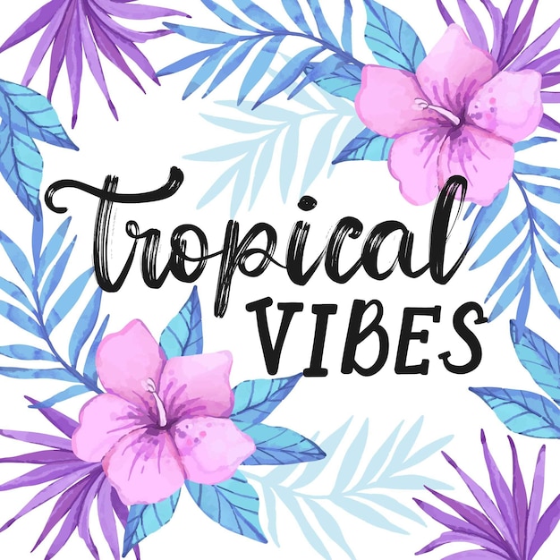 Vibrant Tropical Floral Pattern with Handwritten Text | Jiffy Designs