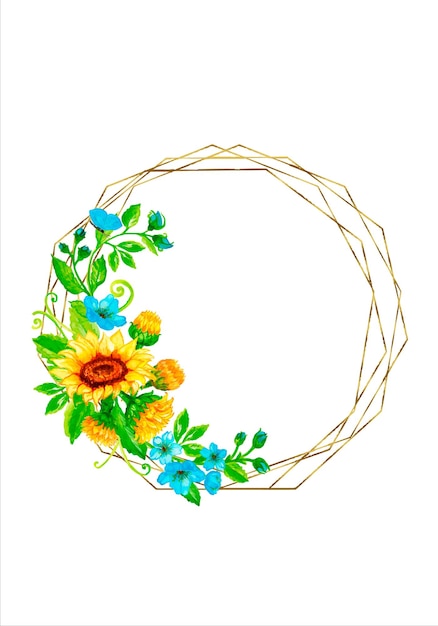 Vibrant Floral Wreath with Sunflowers and Leaves | Jiffy Designs