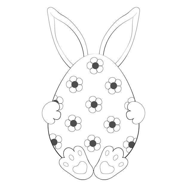 Whimsical Floral Bunny Outline with Polka Dot Pattern | Jiffy Designs