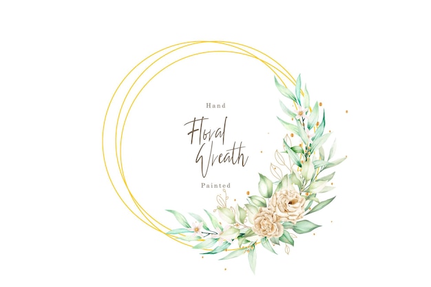 Elegant Floral Wreath with Handwritten Calligraphy Text | Jiffy Designs