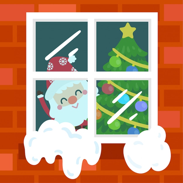 Whimsical Christmas Window with Santa and Holiday Decorations | Jiffy ...