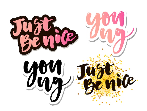 Vibrant Typographic Sticker Collection with Playful Designs | Jiffy Designs