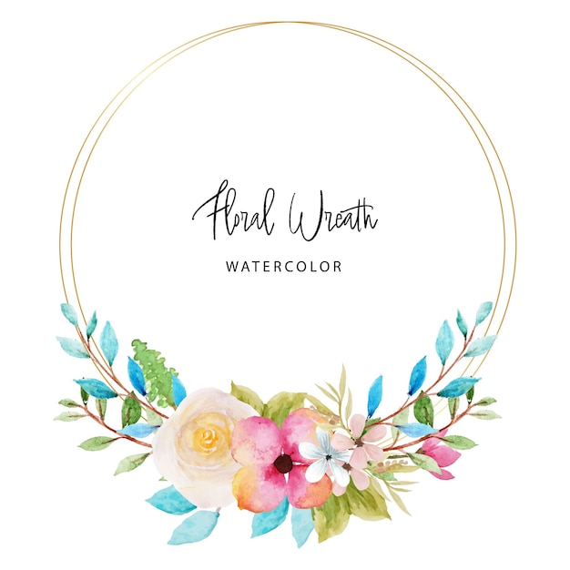 Vibrant Watercolor Floral Wreath with Handwritten Text | Jiffy Designs