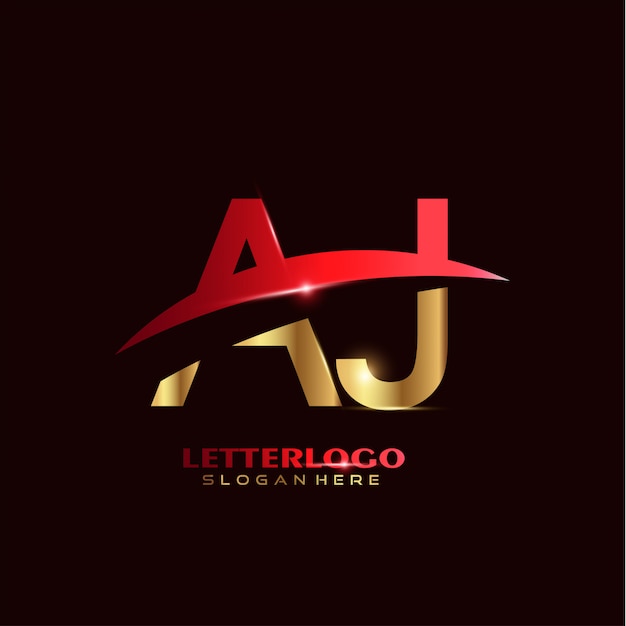 Vibrant Red and Gold Interlocking Monogram Logo Design | Jiffy Designs