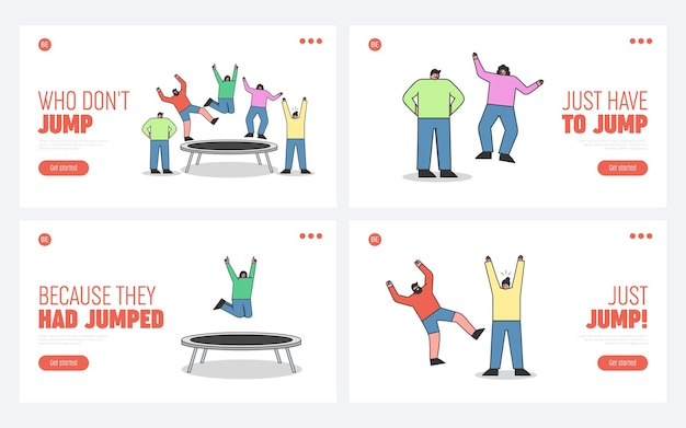 Vibrant Trampoline Illustrations Depicting Diverse Jumping Experiences ...
