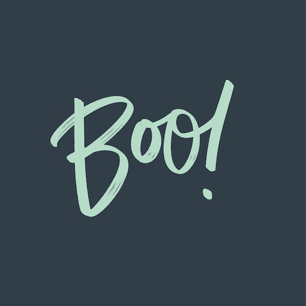 Spooky Handwritten 'Boo' Text on Dark Background | Jiffy Designs