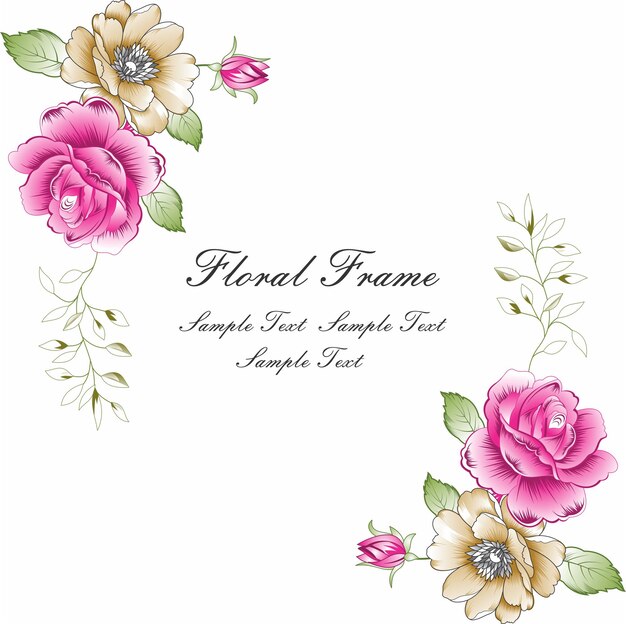 Elegant Floral Frame with Vibrant Roses and Delicate Accents | Jiffy ...