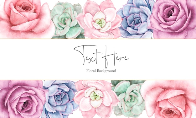 Watercolor Roses Floral Background with Handwritten Text | Jiffy Designs