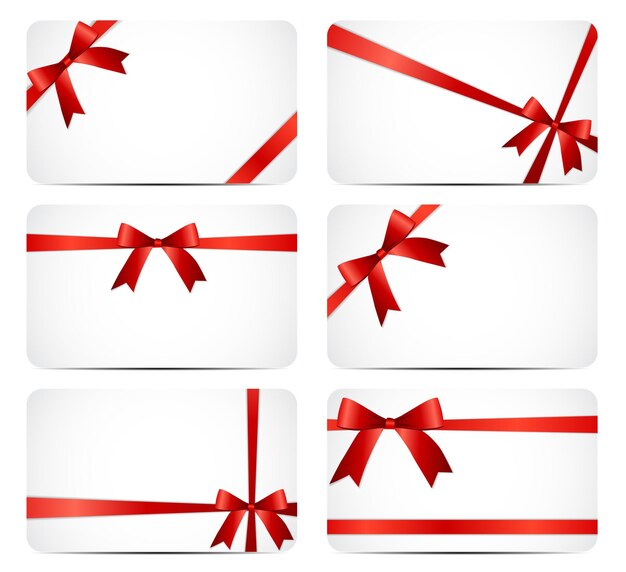 Collection of Elegant Red Ribbon Gift Card Templates | Jiffy Designs
