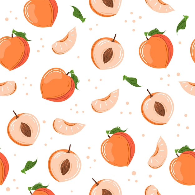 Vibrant Peach and Apricot Fruit Pattern Jiffy Designs