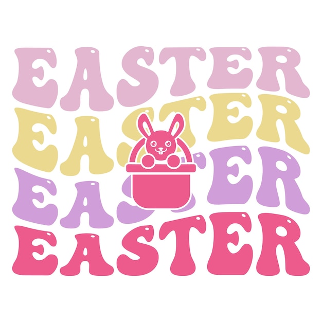 Vibrant Easter Bunny and Egg Typography Design | Jiffy Designs