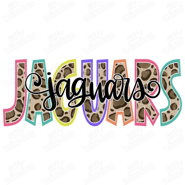 'Jaguars' Vibrant Lettering with Playful Animal Print Pattern | Jiffy ...