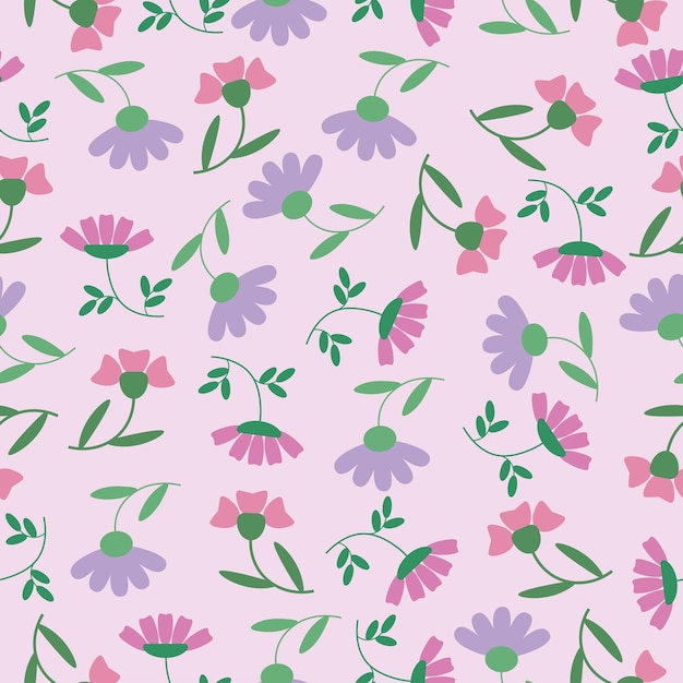 Vibrant Floral Pattern with Blooming Flowers and Lush Foliage | Jiffy ...