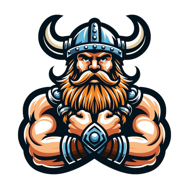 Fierce Viking Warrior with Mighty Beard and Horned Helmet | Jiffy Designs