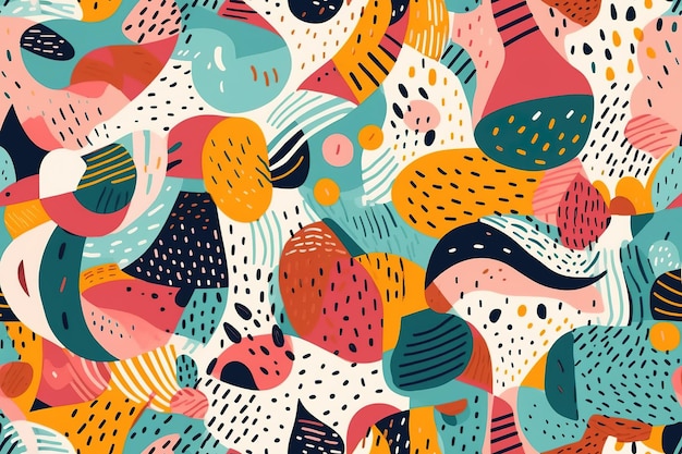 Vibrant Abstract Shapes in Playful Composition | Jiffy Designs