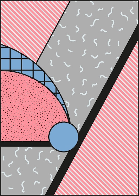 Vibrant Geometric Shapes and Patterns in Retro Color Palette | Jiffy ...