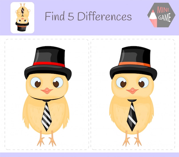Spot the 5 Differences in the Dapper Chick Images | Jiffy Designs