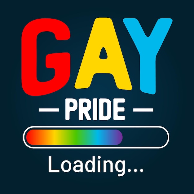 Vibrant Gay Pride Loading Screen with Colorful Typography | Jiffy Designs