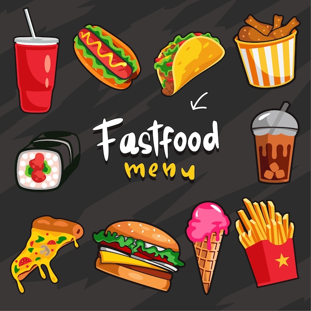 Delectable Delights: A Vibrant Fast Food Menu | Jiffy Designs